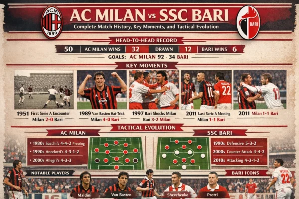 AC Milan vs SSC Bari Timeline