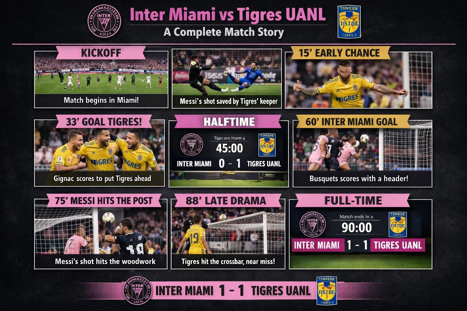 Inter Miami vs Tigres UANL Timeline